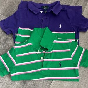 2 BOYS Ralph Lauren Green and Purple Polo Shirts- size 4T